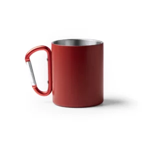 Taza con mosquetón Stamina Nasik 1369, rojo, vista frontal del producto