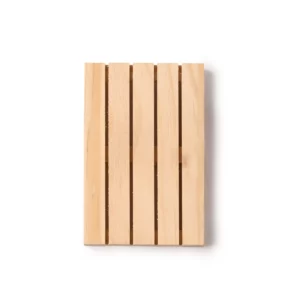 Posavasos de madera Stamina Ramy 1381, crudo, vista frontal del posavasos