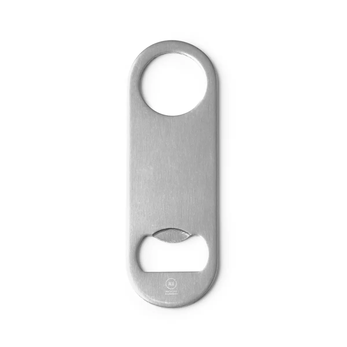 Abridor de aluminio reciclado Stamina Davy 1396 7 Abridor de aluminio reciclado Stamina Davy 1396, plata, vista frontal del modelo