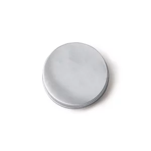 Vela de citronela Stamina Delax 1479, plata, vista frontal de la vela con la tapa cerrada