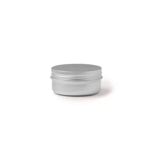 Vela de citronela Stamina Delax 1479, plata, vista lateral del recipiente cerrado