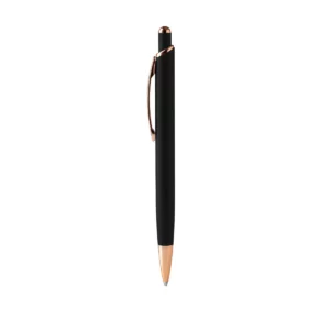 Bolígrafo metálico Stamina Perla 1489, negro, vista frontal del bolígrafo