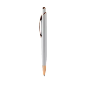 Bolígrafo metálico Stamina Perla 1489, plata, vista frontal del bolígrafo