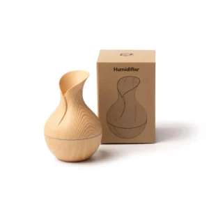 Humidificador y difusor Stamina Tulip 1504, crudo, vista del humidificador junto a la caja