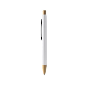 Bolígrafo metálico Stamina Verso 1505, blanco, vista frontal del bolígrafo