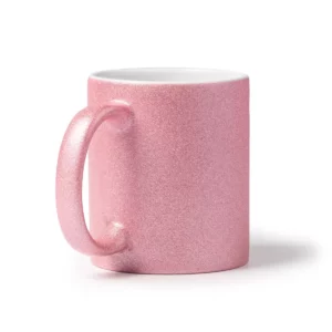 Taza con purpurina Stamina Fiona 1508, rosa claro, vista superior de la taza en perspectiva