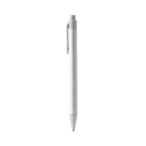 Bolígrafo de cartón reciclado Stamina Piero 1514, blanco, vista frontal del bolígrafo