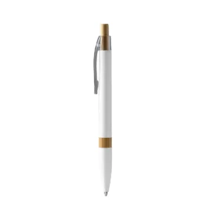 Bolígrafo de aluminio reciclado Stamina Ascari 1515, blanco, vista frontal del bolígrafo