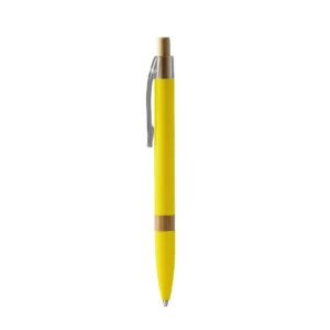 Bolígrafo de aluminio reciclado Stamina Ascari 1515, amarillo, vista frontal del bolígrafo
