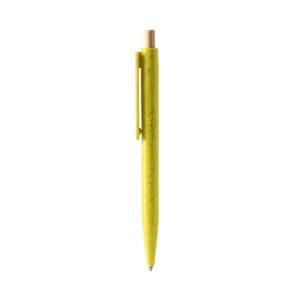 Bolígrafo de fibra de trigo Stamina Carini 1516, amarillo, vista frontal del bolígrafo