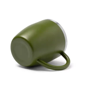 Taza térmica Stamina Bany 1518, verde oscuro, vista de la base de la taza tumbada