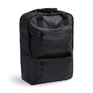 Mochila de doble bolsillo Stamina Rusel 1527, negro, vista de la mochila con las asas de transporte recogidas