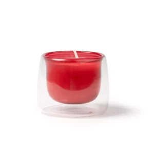 Vela aromática Stamina Flora 1530, rojo, vista frontal de la vela