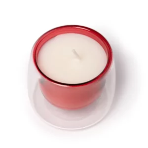 Vela aromática Stamina Flora 1530, rojo, vista superior de la vela roja