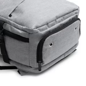 Mochila de viaje Stamina Margot 1534, gris vigoré, detalle exterior del compartimento para zapatillas