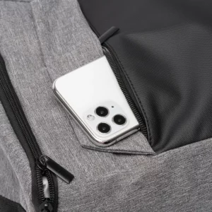 Bolsa isotérmica Stamina Taison 1536, gris vigoré, detalle del bolsillo exterior