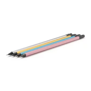 Lápiz de madera con goma Stamina Chantra 1539, vista del conjunto de cuatro colores