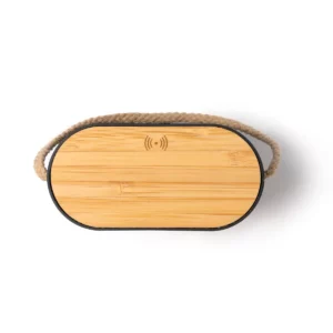 Altavoz con carga inalámbrica Stamina Bianki 1542, negro, vista superior de la superficie de carga