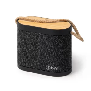 Altavoz con carga inalámbrica Stamina Bianki 1542, negro, otra vista de tres cuartos con asa