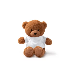 Pack de 10 peluches Stamina Koda 1548, camiseta en blanco, vista frontal del peluche