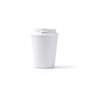 Vaso con tapa a rosca Stamina Oklan 1562, blanco, vista frontal del producto