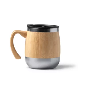 Taza con bambú Stamina Marly 1585, crudo, vista frontal del producto