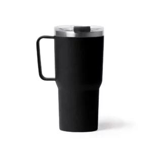 Taza con tapa Stamina Kencher 1589, negro, vista frontal del producto