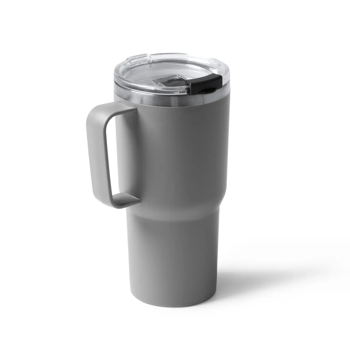 Taza con tapa Stamina Kencher 1589 6 Taza con tapa Stamina Kencher 1589, gris, vista de la taza en perspectiva con la tapa colocada