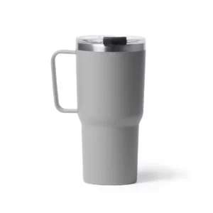 Taza con tapa Stamina Kencher 1589, gris, vista frontal del producto