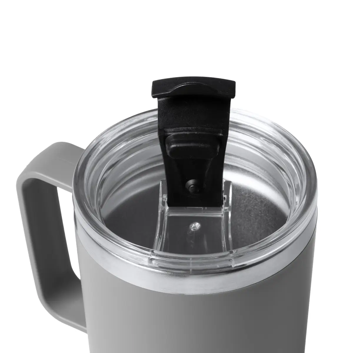 Taza con tapa Stamina Kencher 1589 8 Taza con tapa Stamina Kencher 1589, gris, detalle del dosificador con el tapón levantado