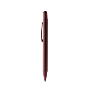 Bolígrafo con puntero Stamina Leoni 1599, rojo oscuro, vista frontal del bolígrafo
