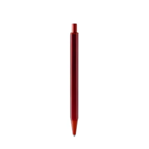 Bolígrafo hexagonal Stamina Firmus 1601, rojo, vista frontal del bolígrafo