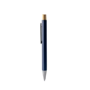 Bolígrafo hexagonal Stamina Salom 1602, royal, vista frontal del bolígrafo