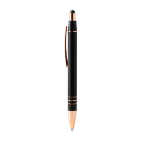 Bolígrafo con puntero Stamina Leiva 1603, negro, vista frontal del bolígrafo