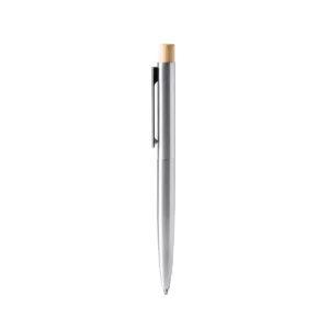 Bolígrafo de acero reciclado Stamina Kent 1611, plata, vista frontal del bolígrafo