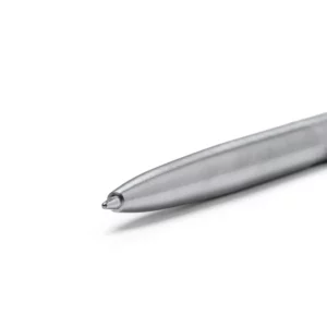 Bolígrafo de acero reciclado Stamina Kent 1611, plata, detalle de la punta
