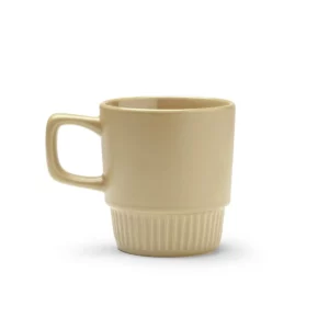 Taza de cerámica Stamina Longi 1613, beige, vista frontal del producto