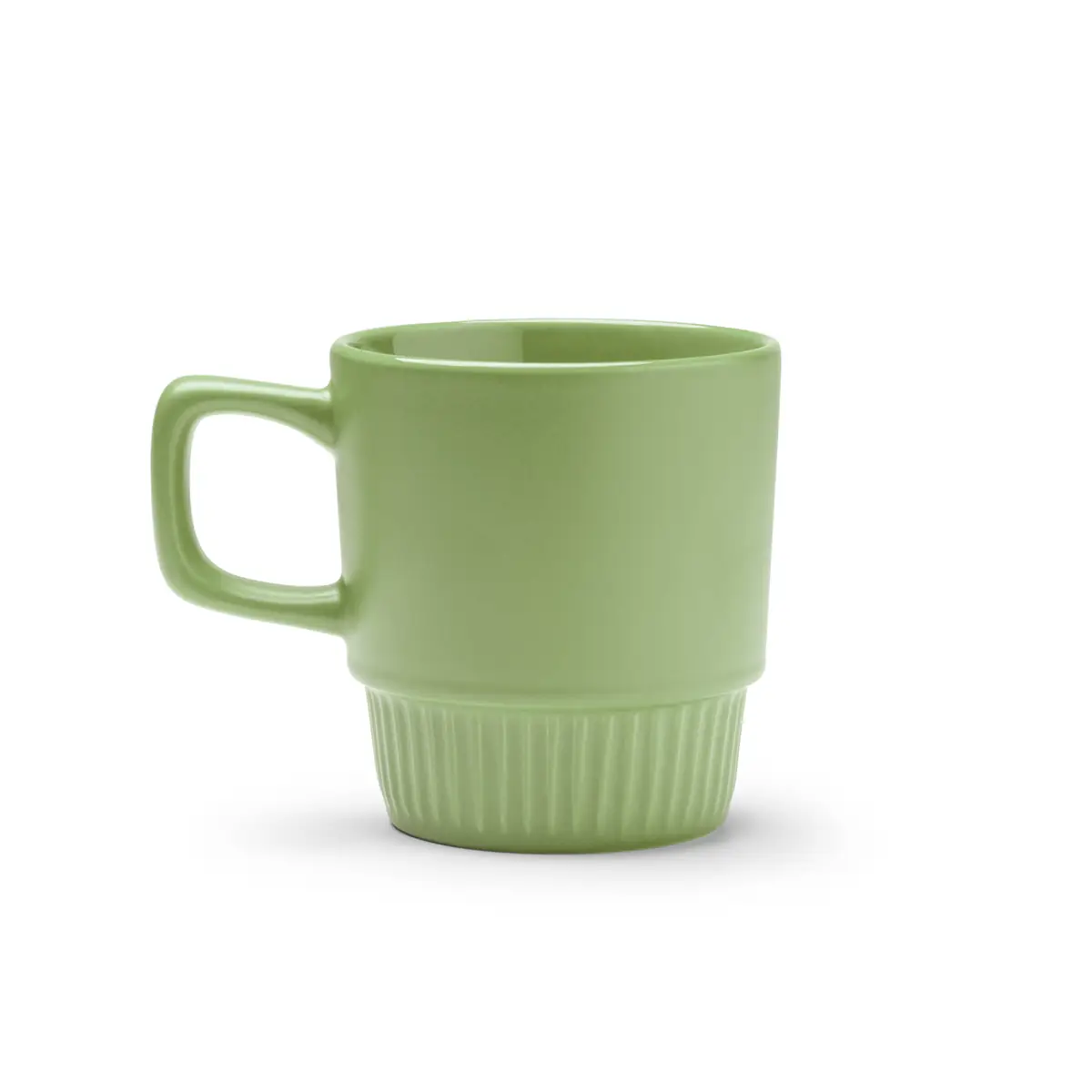 Taza de cerámica Stamina Longi 1613 5 Taza de cerámica Stamina Longi 1613, verde salvia, vista frontal del producto
