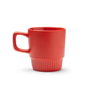 Taza de cerámica Stamina Longi 1613, rojo, vista frontal del producto