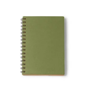 Libreta A5 Stamina Nusax 1627, verde helecho, vista frontal de la cubierta
