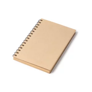 Libreta A5 Stamina Nusax 1627, crudo, libreta cerrada en perspectiva horizontal
