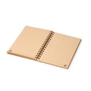 Libreta A5 Stamina Nusax 1627, crudo, libreta abierta con hojas a rayas