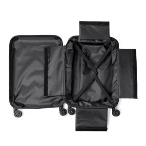 Maleta plegable Stamina Foldy 1635, plata, vista del interior abierto de la maleta
