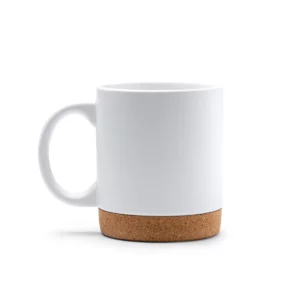Taza con base de corcho Stamina Nurix 1637, blanco, vista frontal del producto