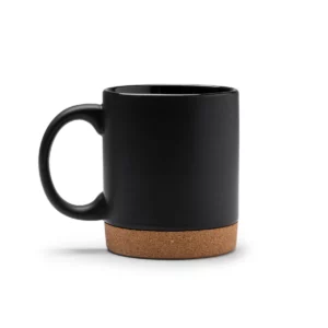 Taza con base de corcho Stamina Nurix 1637, negro, vista frontal del producto