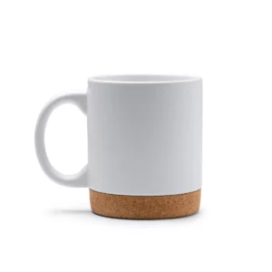 Taza con base de corcho Stamina Banket 1638, blanco, vista frontal del producto