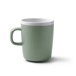 Taza de cerámica mate Stamina Cartux 1639, verde salvia, vista frontal del producto