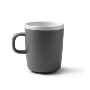 Taza de cerámica mate Stamina Cartux 1639, gris, vista frontal del producto