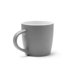 Taza compacta de cerámica Stamina Amit 1640, gris, vista superior de la taza en perspectiva