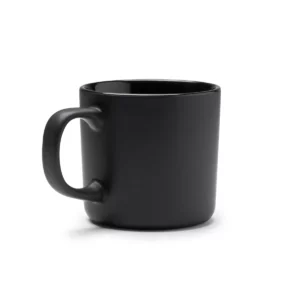 Taza compacta de cerámica Stamina Molis 1641, negro, vista superior de la taza en perspectiva